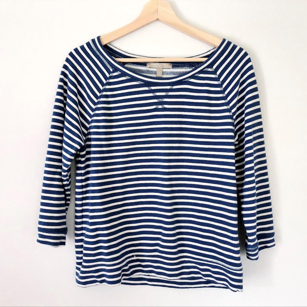 Banana Republic Striped Blue and White Sweater